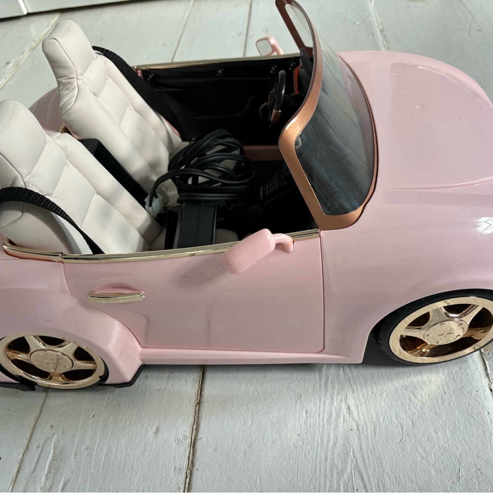 American Girl Pink Car with Gold Accents